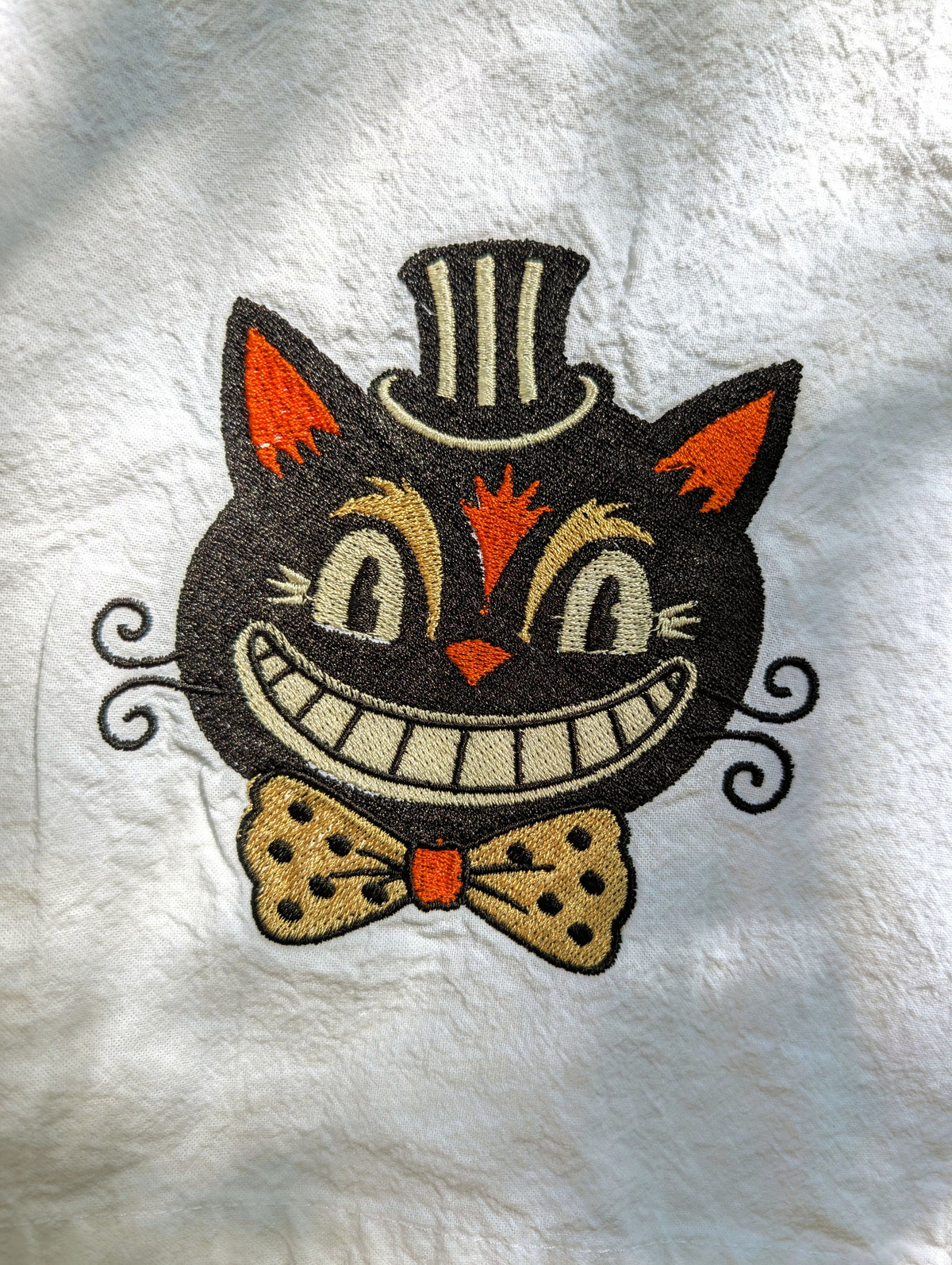 Vintage Bowtie Cat Tea Towel