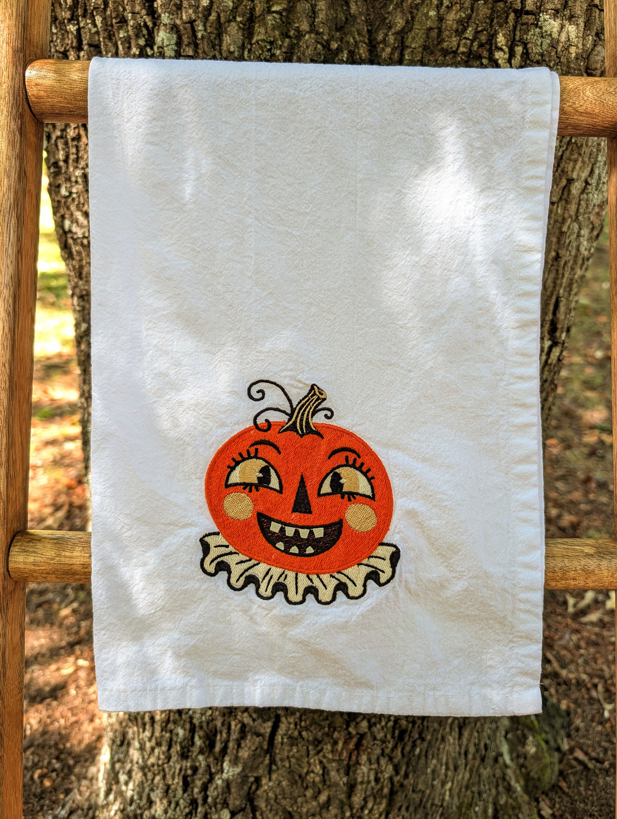 Vintage Pumpkin Face Tea Towel