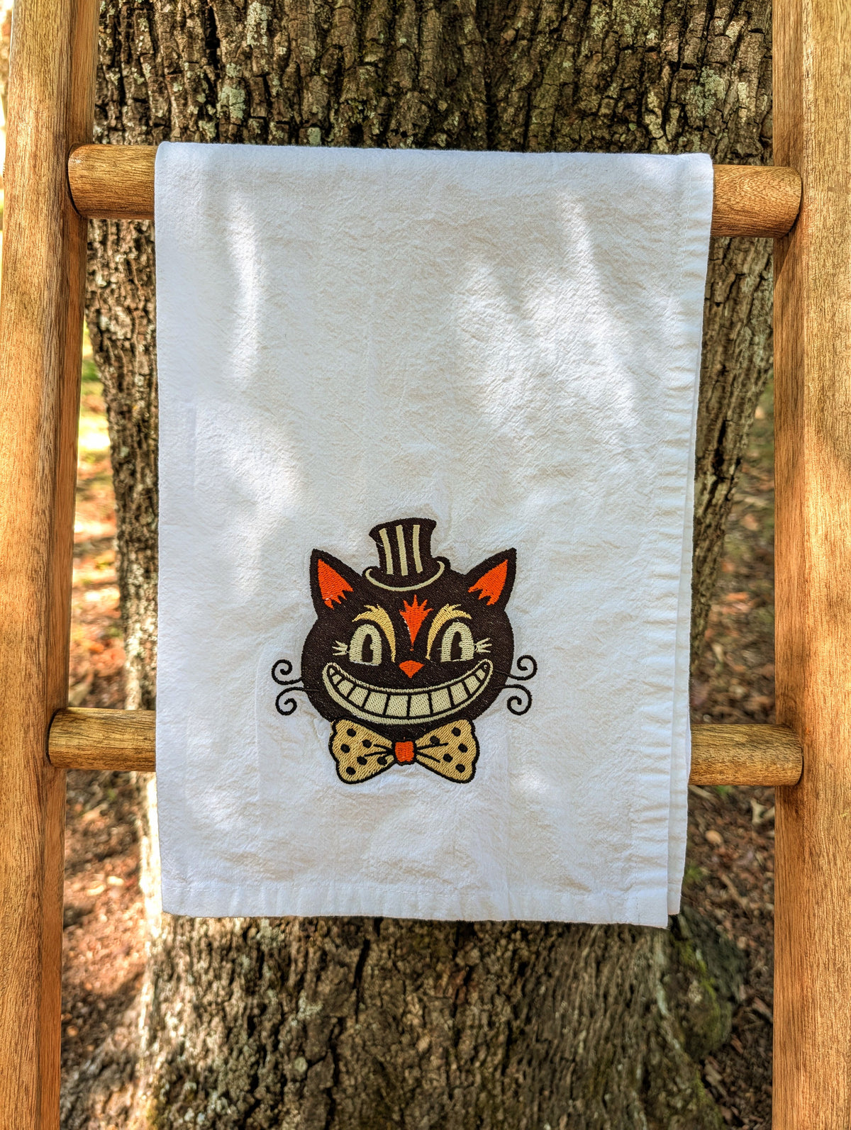 Vintage Bowtie Cat Tea Towel