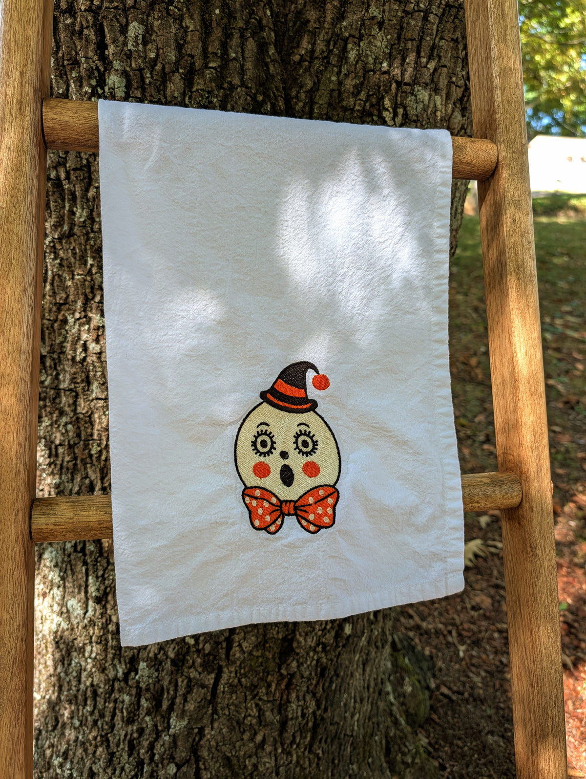Vintage Ghost Face Tea Towel