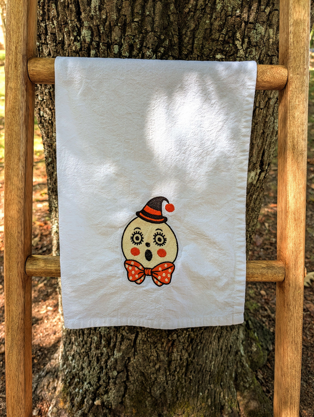 Vintage Ghost Face Tea Towel