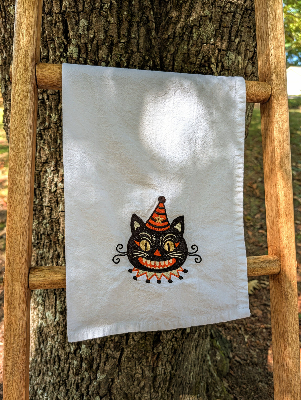 Vintage Cat Face Tea Towel