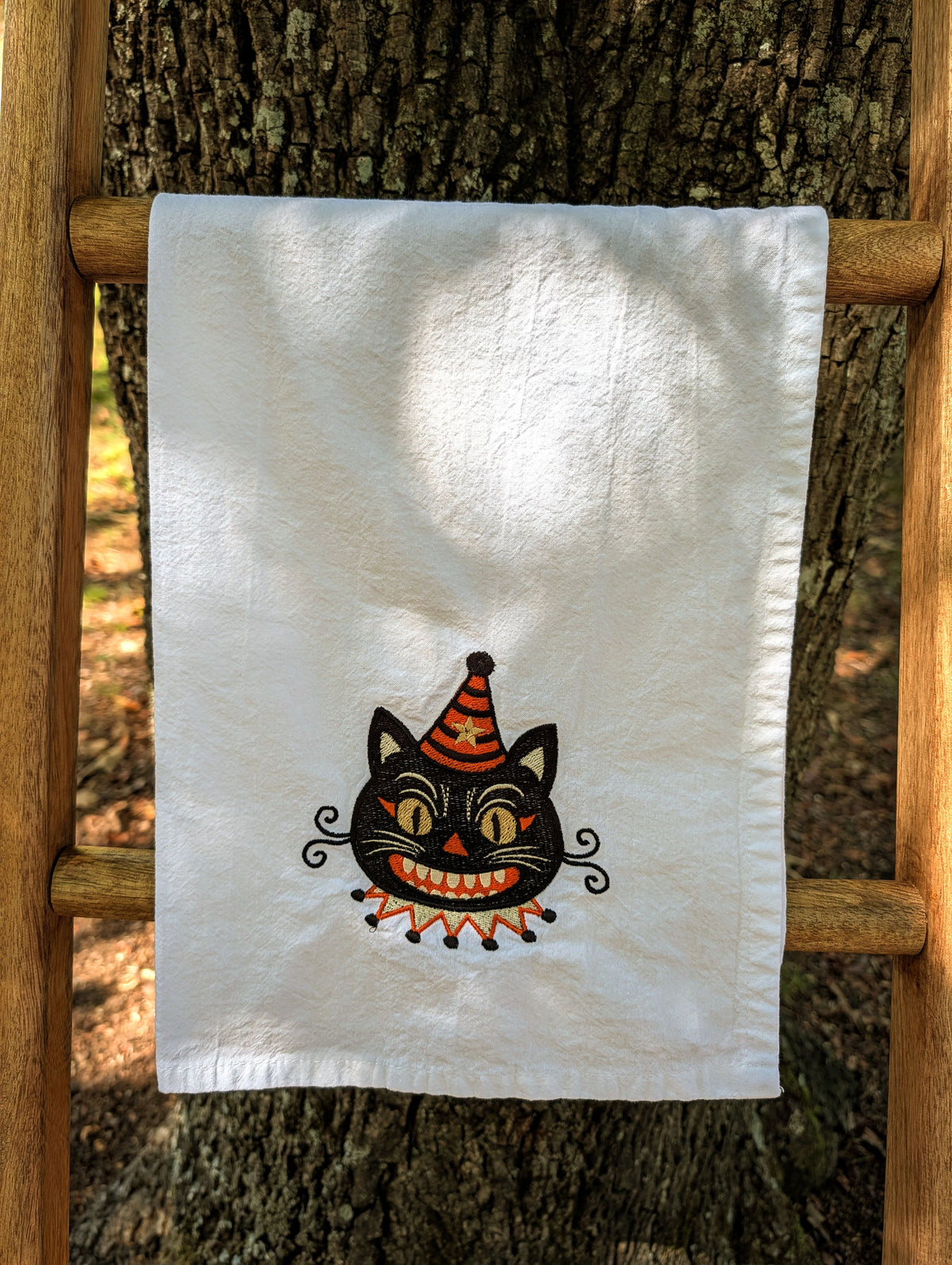 Vintage Cat Face Tea Towel