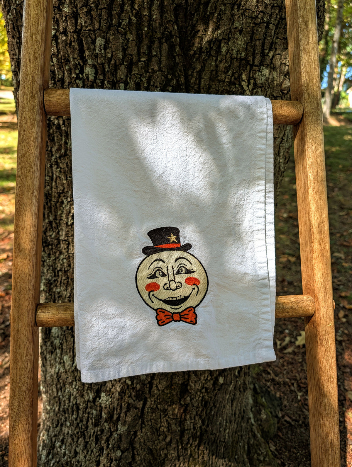 Vintage Moon Face Tea Towel