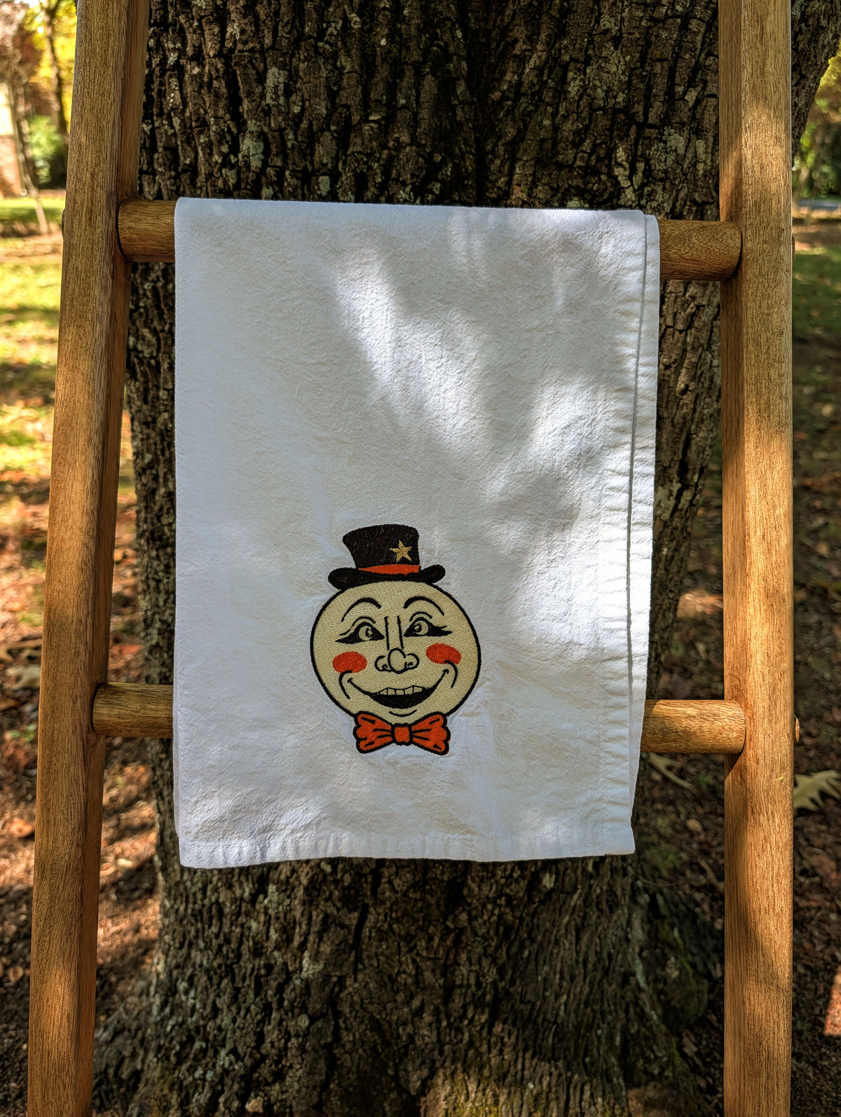 Vintage Moon Face Tea Towel